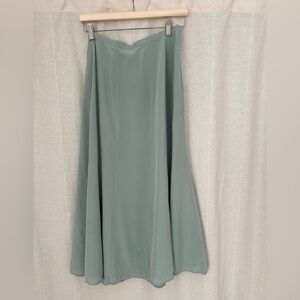 Laura Ashley Teal A-Line Silk Skirt